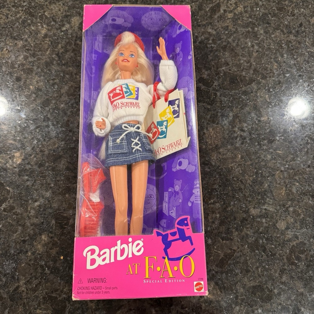1996 Special Edition Barbie at FAO Schwarz features blonde straight hair